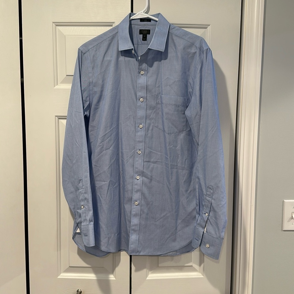J. Crew traveler Blue button down